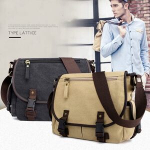 bolso mensajero de lona para hombre