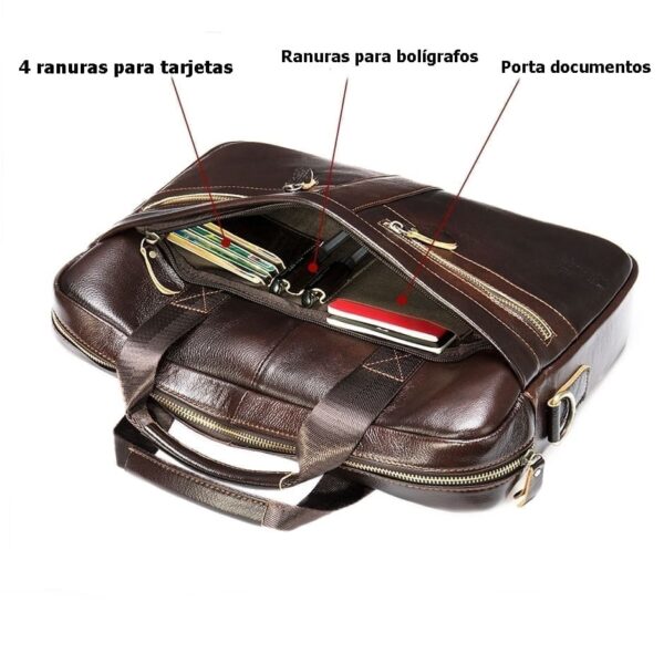 Maletín Ejecutivo Hombre en Piel - Compañero Ideal para Laptops de 15.6 Pulgadas - Image 4