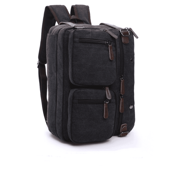 Bolsa Laptop Grande Multifuncional 3 en 1 de Lona: Mochila, Mensajero y Maletín - Image 9
