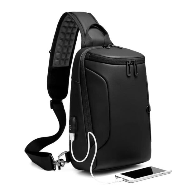 Mochila Cruzada Negra USB