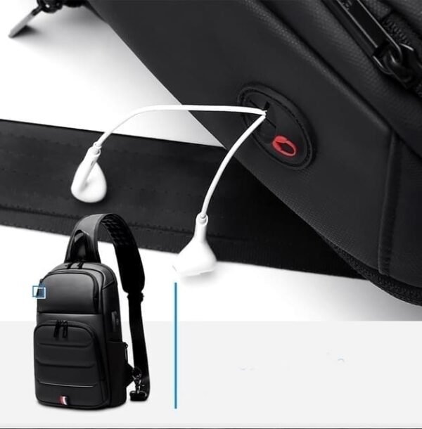 Mochila de Correa Cruzada Antirrobo Impermeable con USB - Image 11
