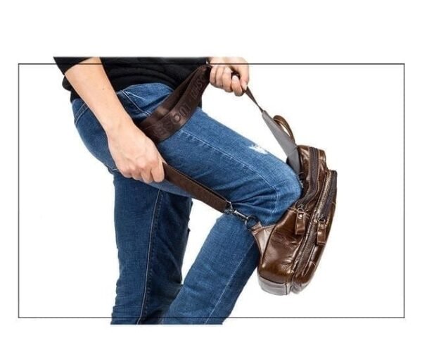 Bolso Bandolera Hombre Pechera de Cuero - Image 11