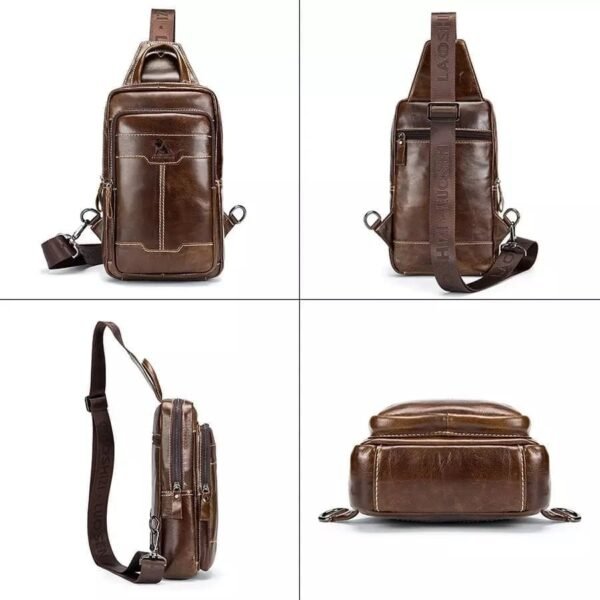 Bolso Bandolera Hombre Pechera de Cuero - Image 10