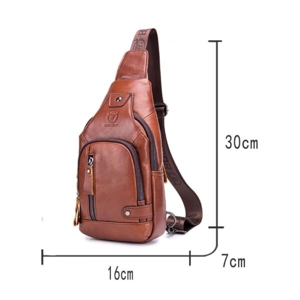 Bolso de Pecho para Hombre Cuero con USB - Image 9