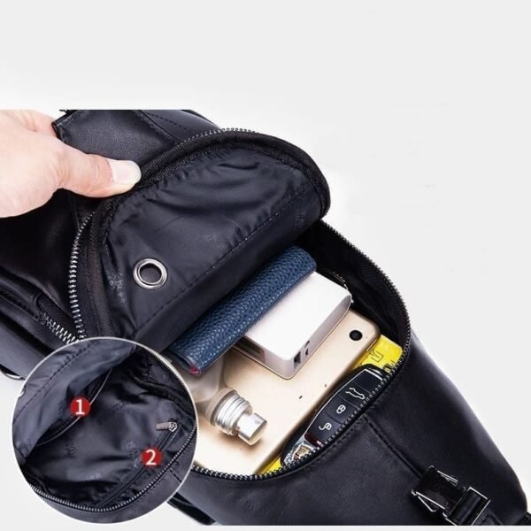 Bandolera Hombre Bolsa de Pecho Piel - Image 7