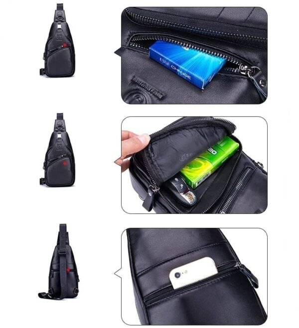 Bandolera Hombre Bolsa de Pecho Piel - Image 8