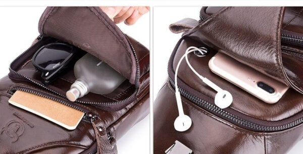 Bandolera Hombre Bolsa de Pecho Piel - Image 11