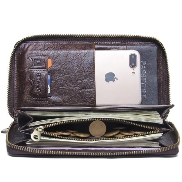 Cartera de Mano de Piel con Porta Celular y Monedero - Image 5