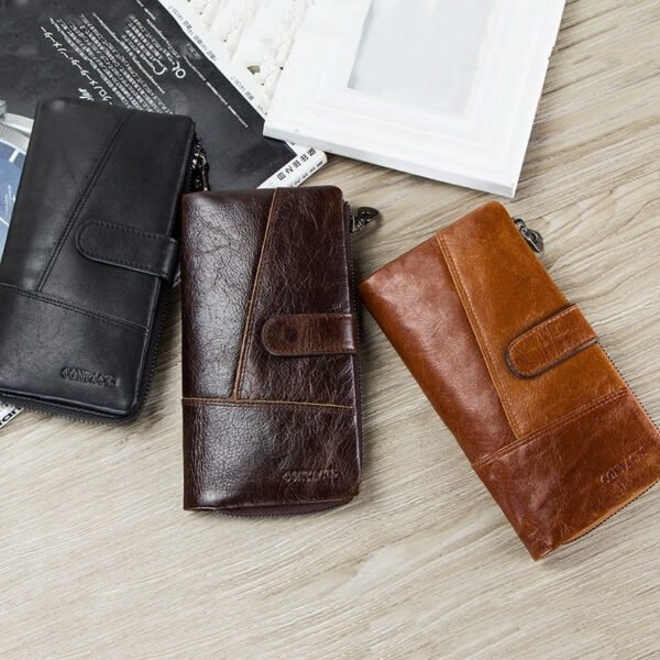 Cartera Larga de Piel con Porta Celular y Tarjetero - Image 2