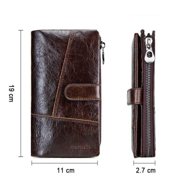 Cartera Larga de Piel con Porta Celular y Tarjetero - Image 4