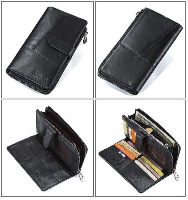 Cartera Larga de Piel con Porta Celular y Tarjetero - Image 6