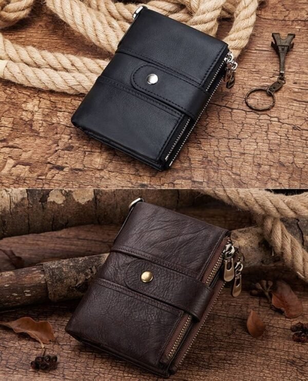 Cartera de Cuero Hombre Monedero con RFID y Cadena - Seguridad Reforzada - Image 8