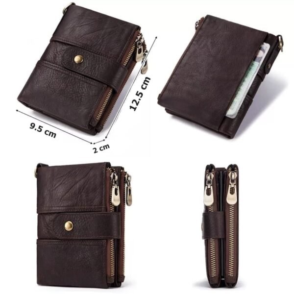 Cartera de Cuero Hombre Monedero con RFID y Cadena - Seguridad Reforzada - Image 6