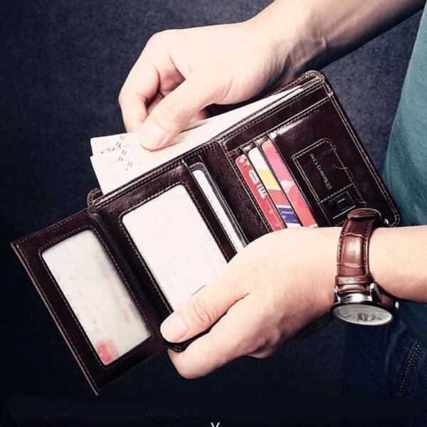 Cartera con Protección RFID Trifold para Hombre - Seguridad Excepcional en un Diseño Compacto - Image 3