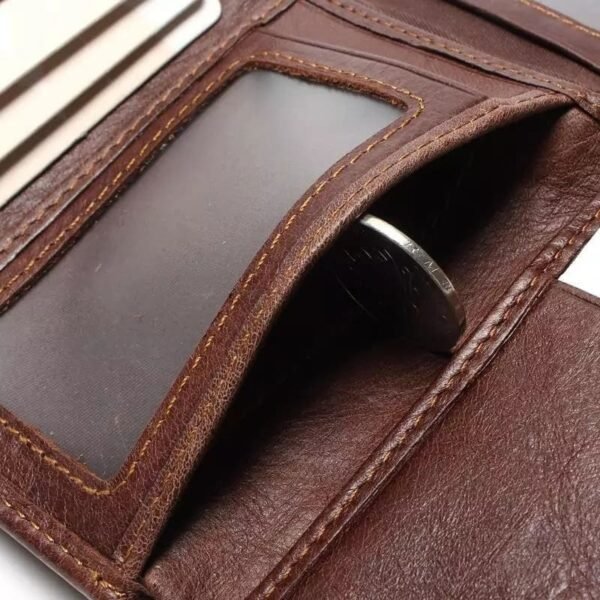 Cartera de Hombre Trifold RFID Cuero Vintage - Distinción y Seguridad Integradas - Image 8