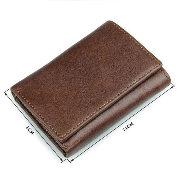 Cartera de Hombre Trifold RFID Cuero Vintage - Distinción y Seguridad Integradas - Image 3