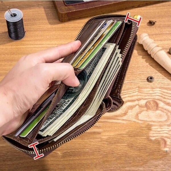 Cartera con Cierre Cremallera y Múltiples Compartimentos - Image 2