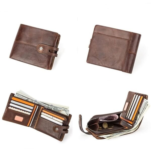 Cartera Piel Hombre con Porta Monedas y Protección RFID - Image 3