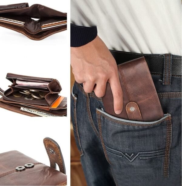 Cartera Piel Hombre con Porta Monedas y Protección RFID - Image 2