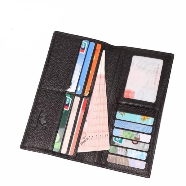 Cartera de Hombre Larga Delgada de Piel con Porta Tarjetas - Image 6